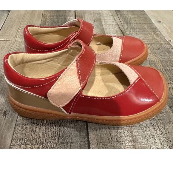 Livie & Luca - Sweet Remanant II Red Multi Patterned Girls Dress Shoes | Size 11 - Picture 15 of 15